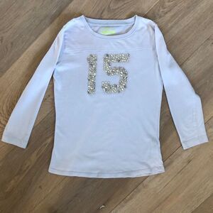 Crewcuts Collectible Long Sleeved Long Cut Tee with Rhinestones 15, Girls 12